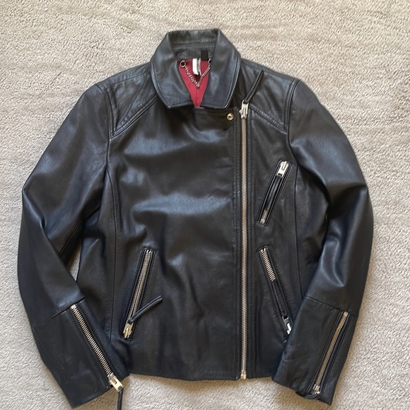Topshop Dolly Leather Biker Jacket - Picture 13 of 14
